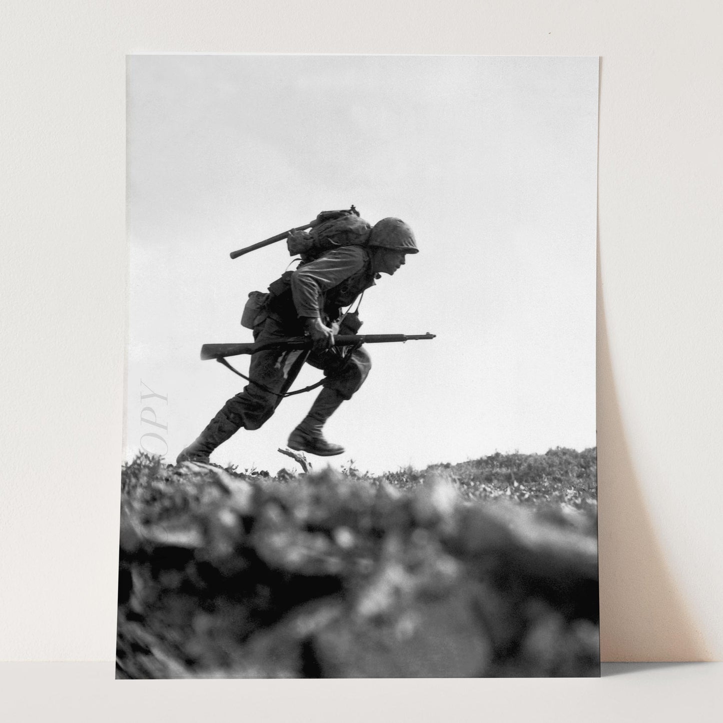 US Marine Dashes Across Death Valley, World War Two