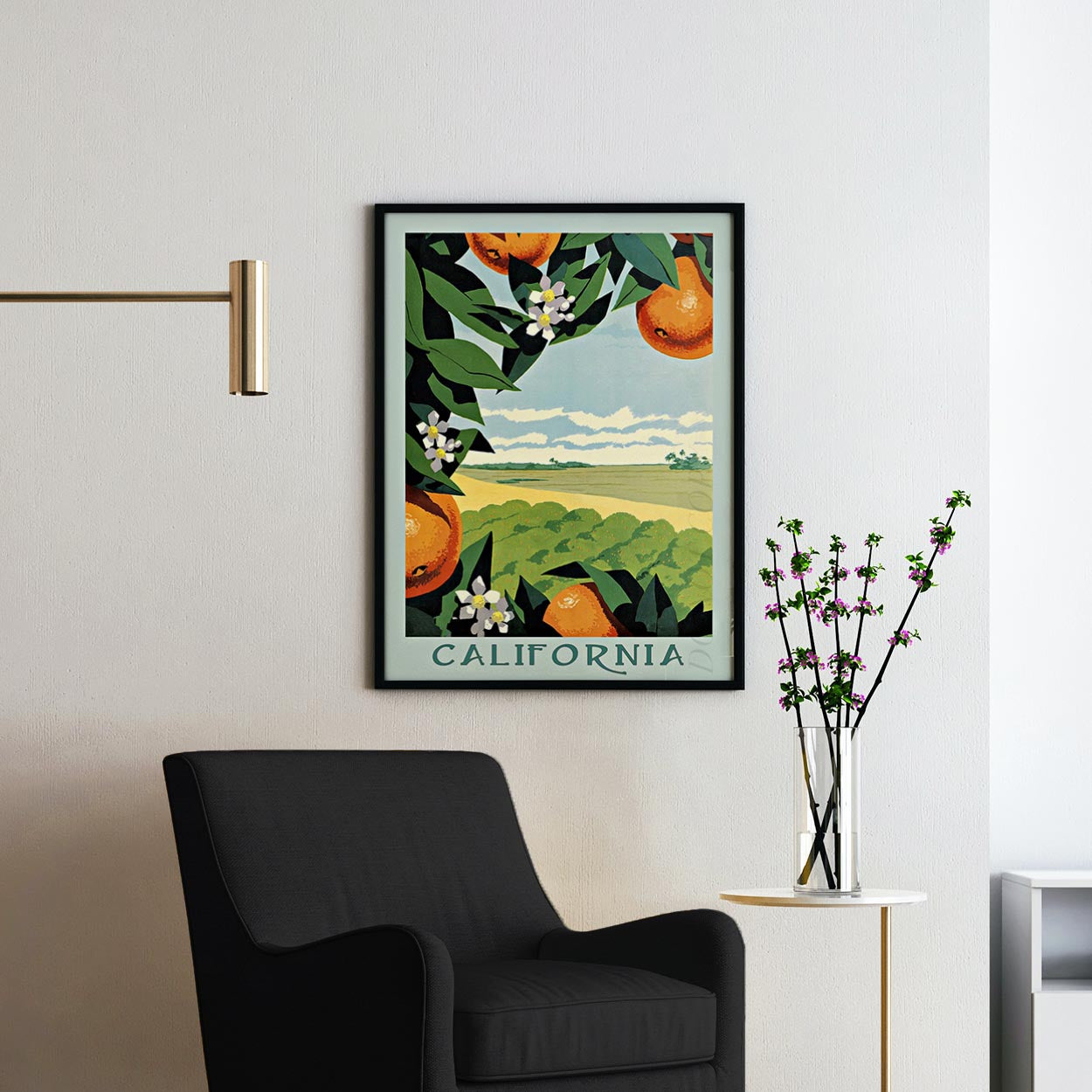 California Oranges Vintage Travel Poster
