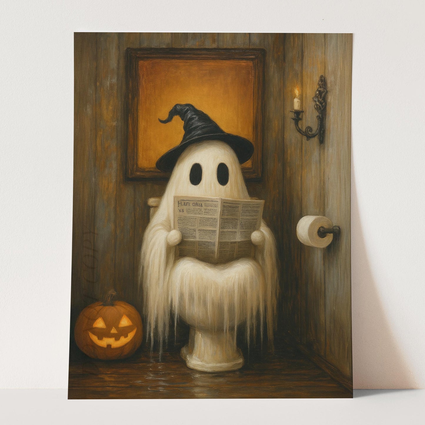 Ghost Reading The Newspaper On The Toilet