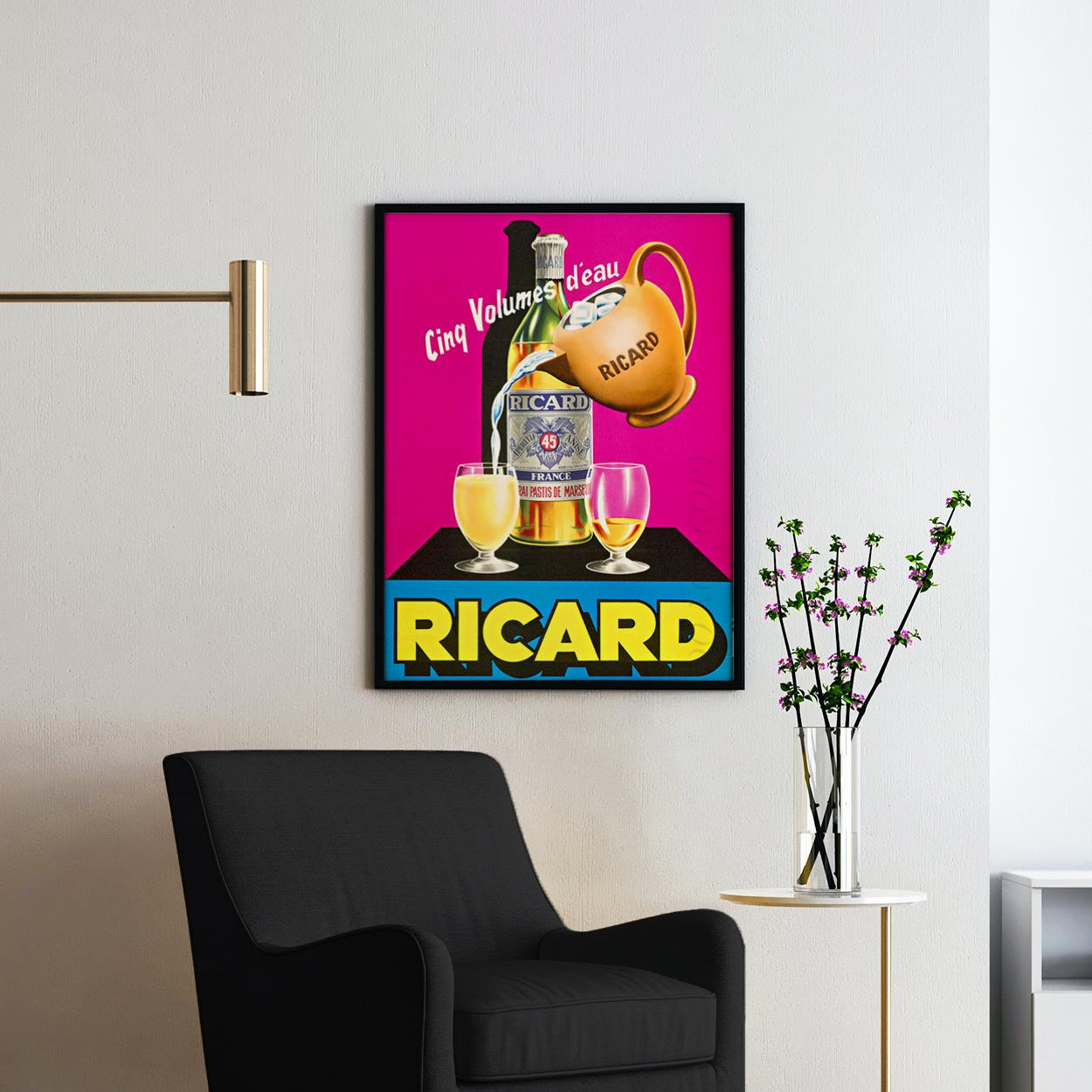Ricard Cinq Volumes D'Eau - Vintage Advertising Poster