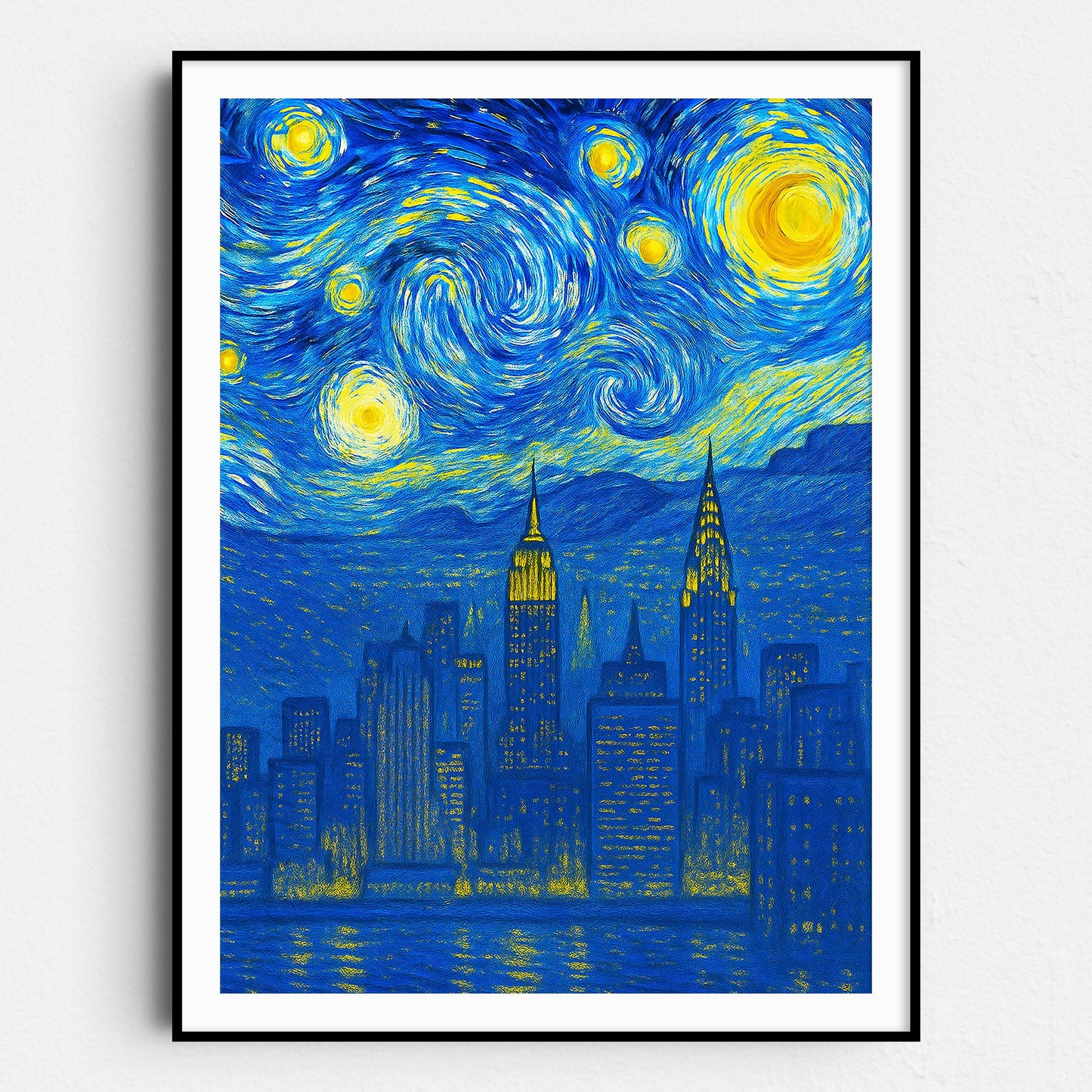New York City Skyline As Van Gogh Starry Night