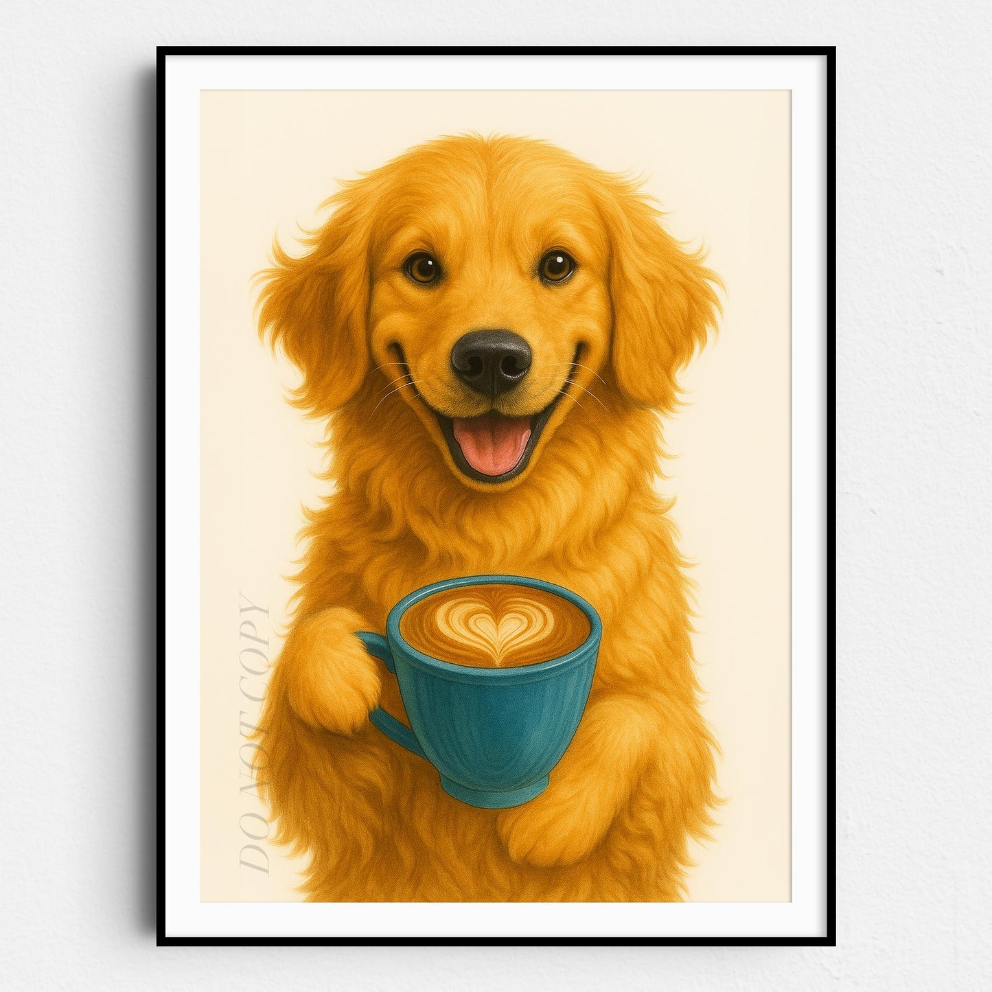 Golden Retriever With Latte Of Love