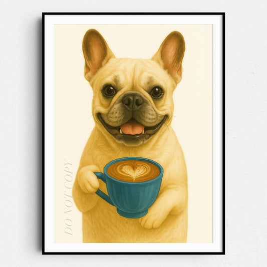French Bulldog With Latte Of Love