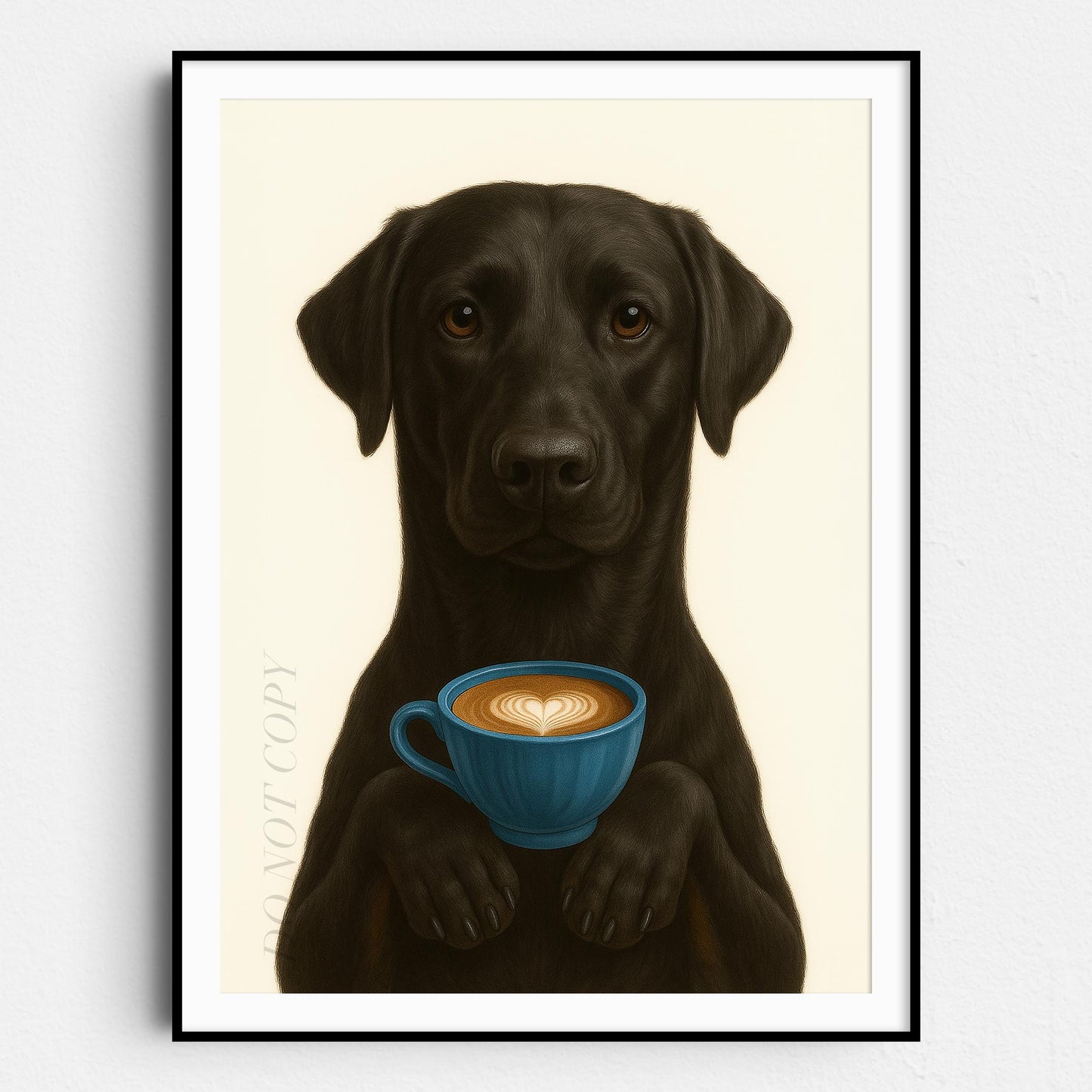 Black Labrador Retriever With Latte Of Love