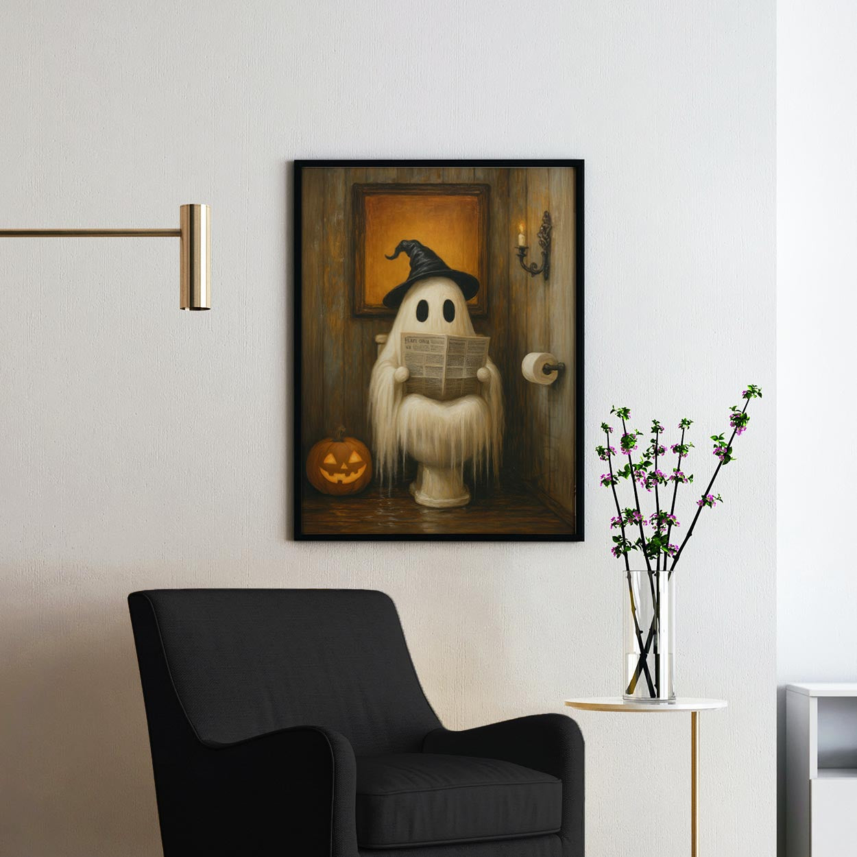 Ghost Reading The Newspaper On The Toilet