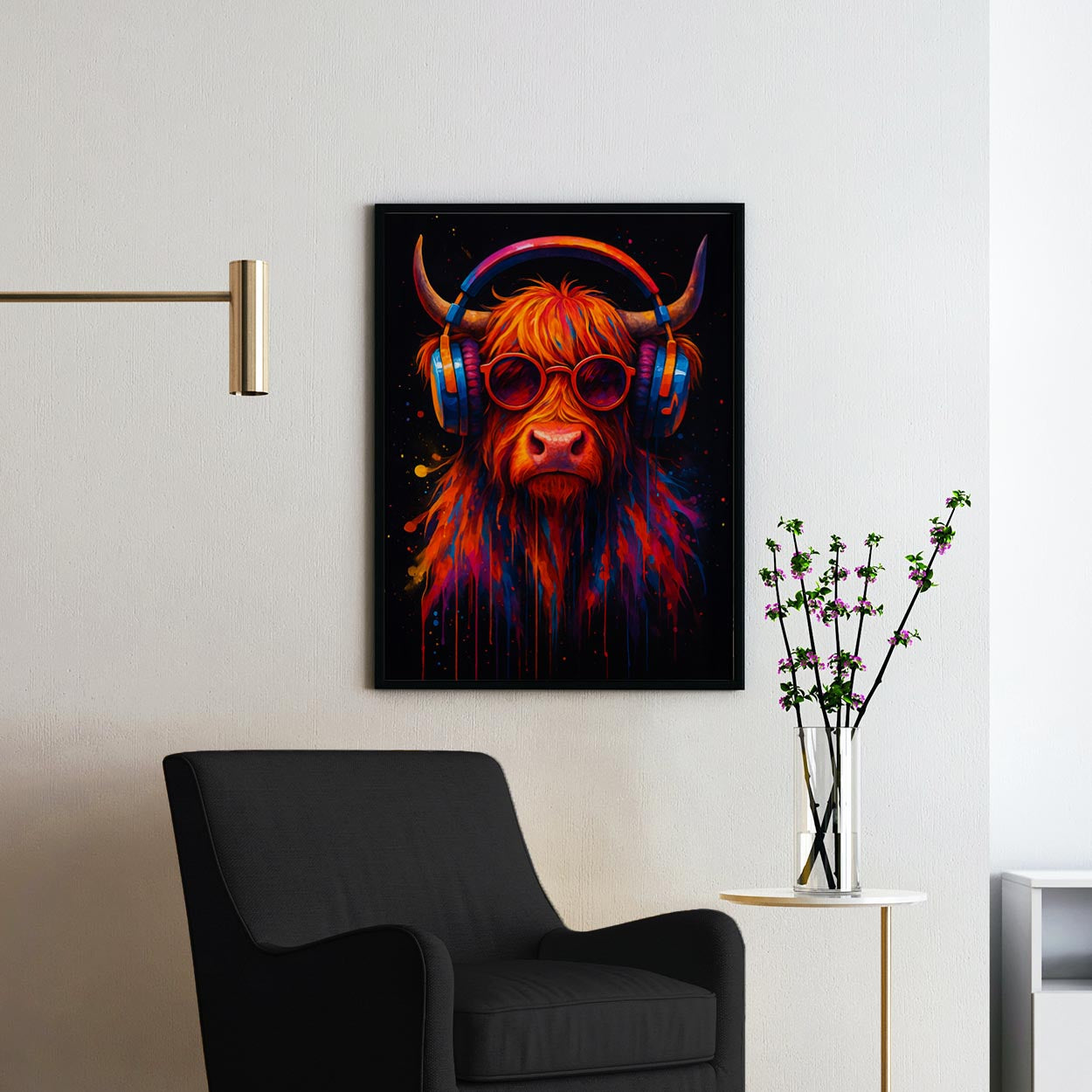 DJ Highland Cow Graffiti Banksy
