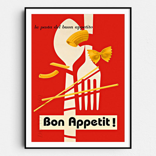 Bon Appetit Pasta Vintage Advertising Poster