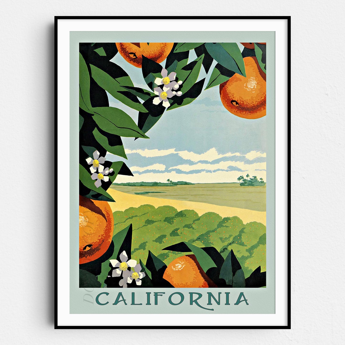 California Oranges Vintage Travel Poster