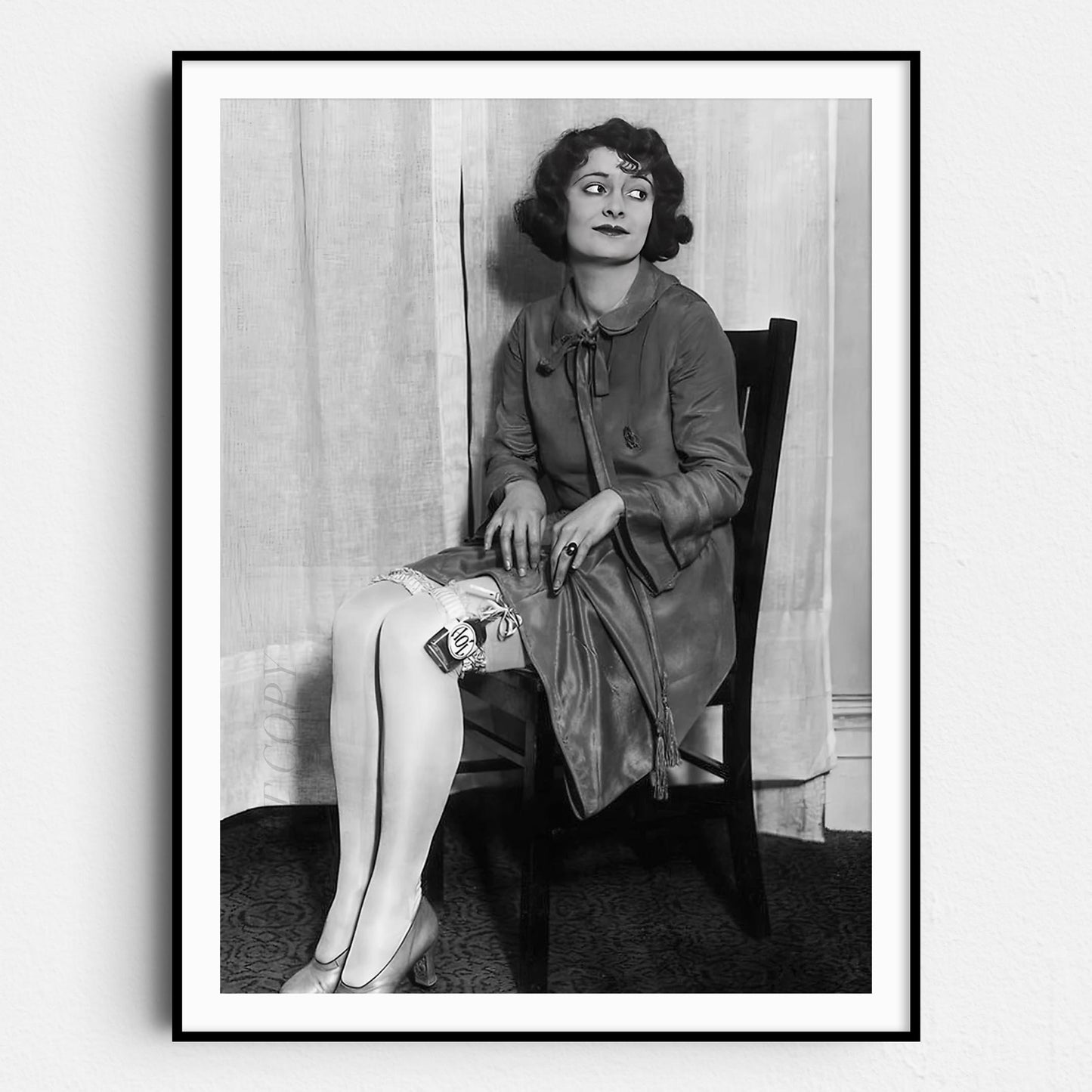Woman Hiding Flask In Garter - Prohibition 1920s