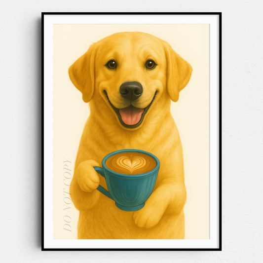 Yellow Labrador Retriever With Latte Of Love