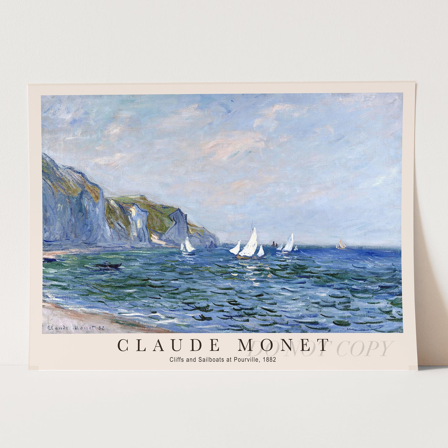Claude Monet - Cliffs and Sailboats at Pourville