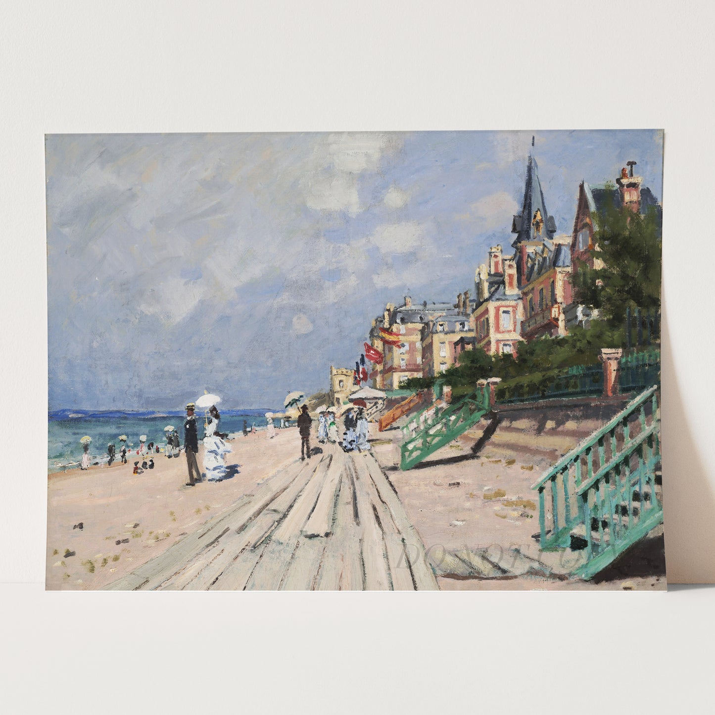 The Beach Boardwalk at Trouville by Claude Monet