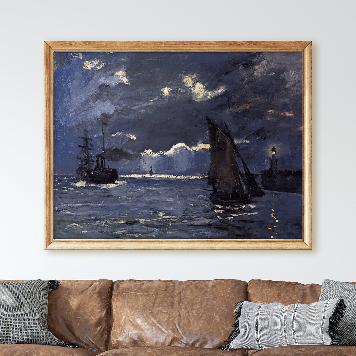 A Seascape, Shipping by Moonlight by Claude Monet