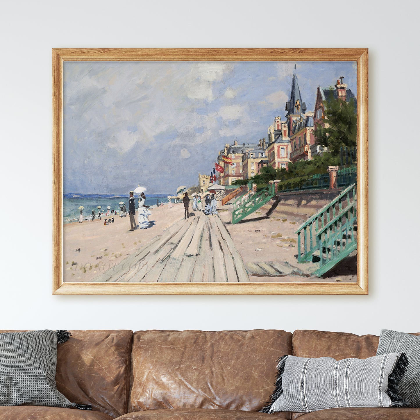 The Beach Boardwalk at Trouville by Claude Monet