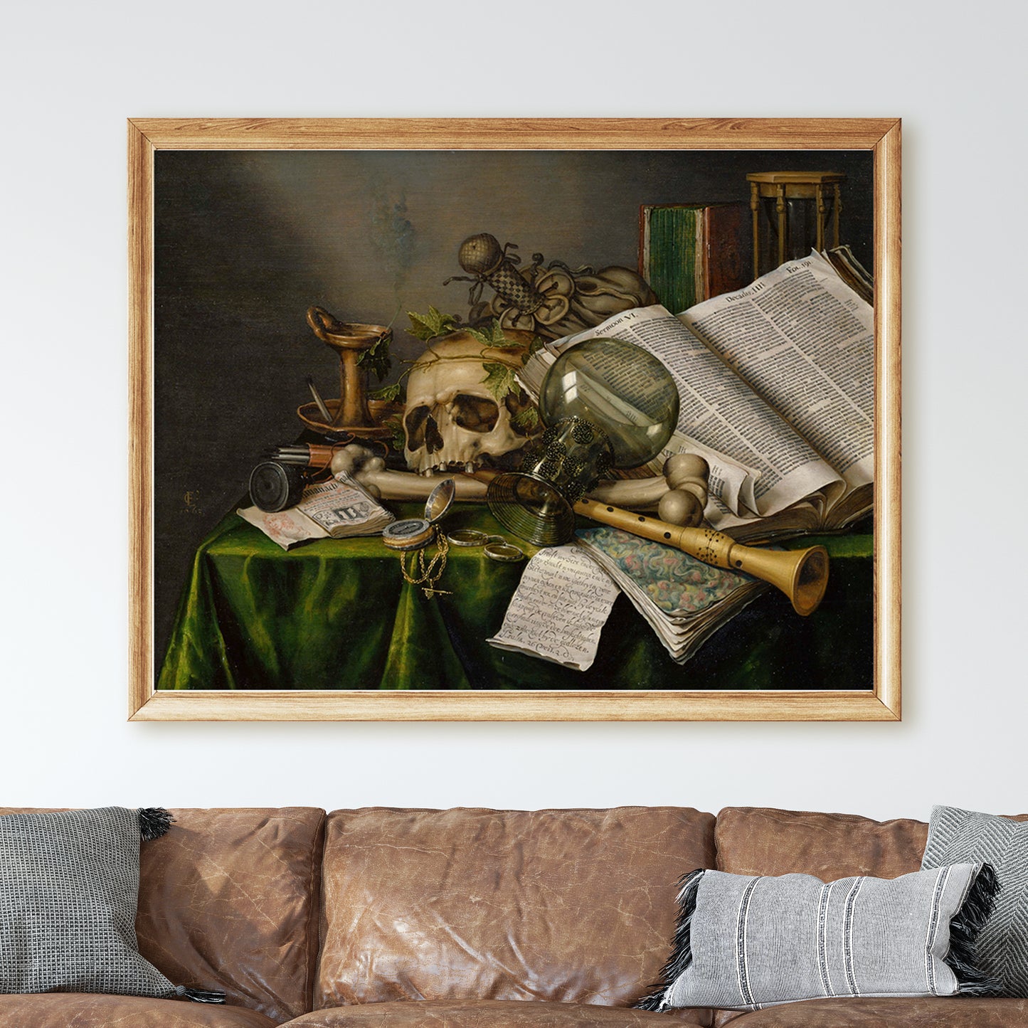 Vanitas Still Life with Books, Manuscripts and a Skull by Edwaert Collier