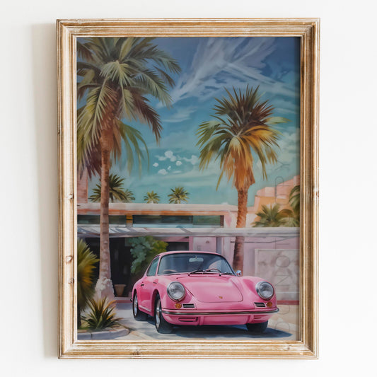 Retro Pink Porsche