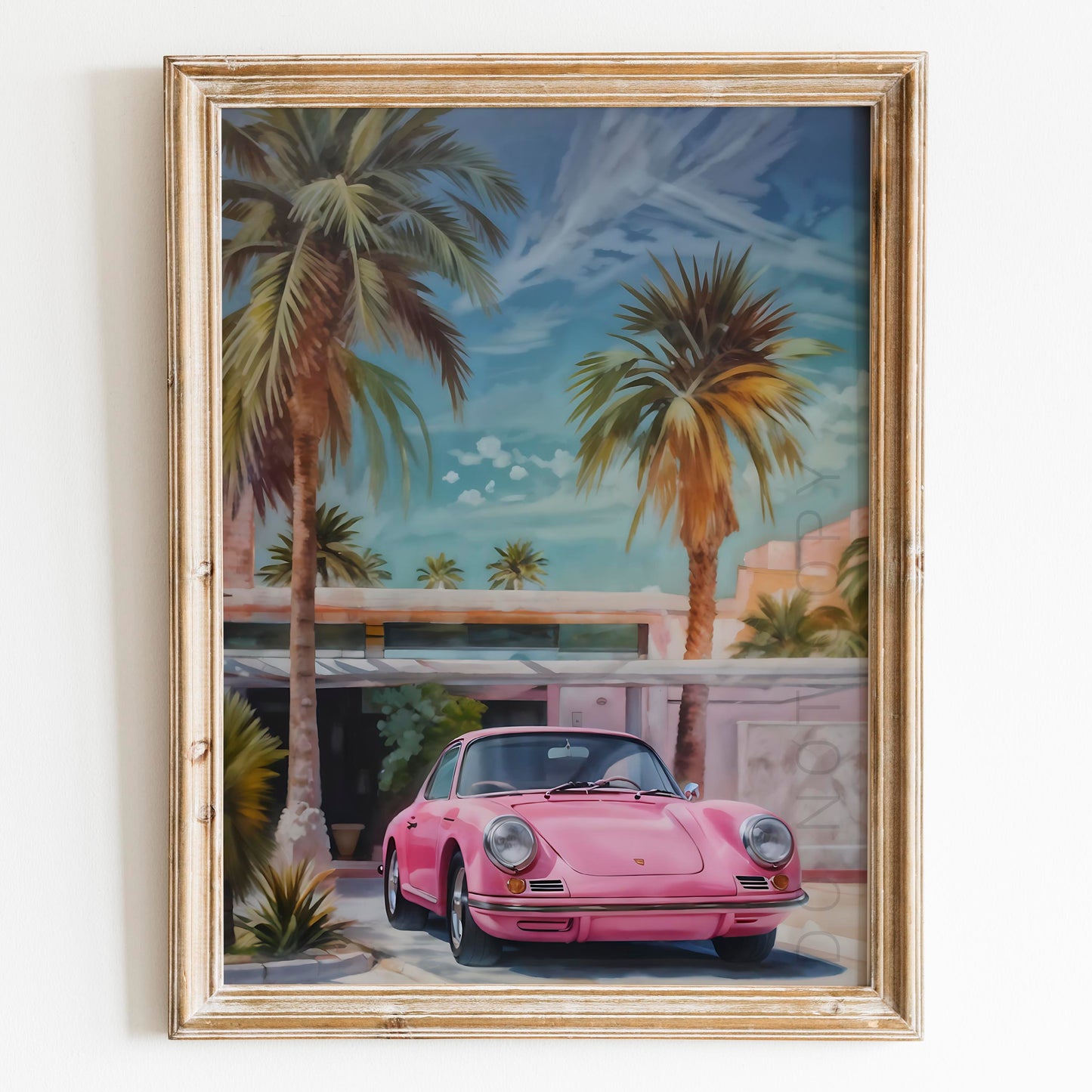 Retro Pink Porsche