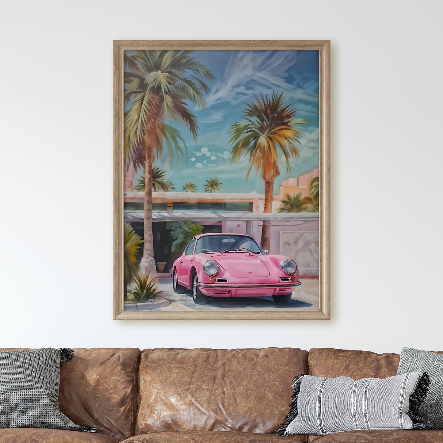 Retro Pink Porsche