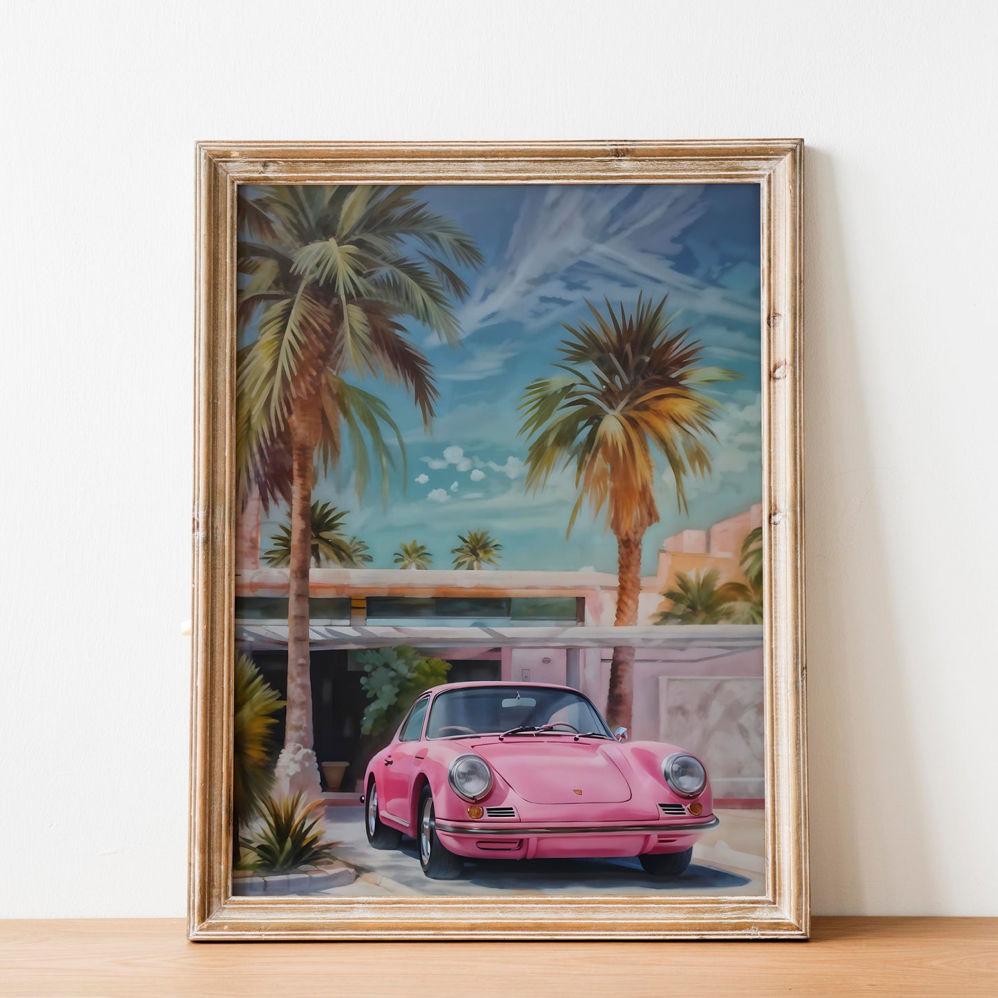 Retro Pink Porsche