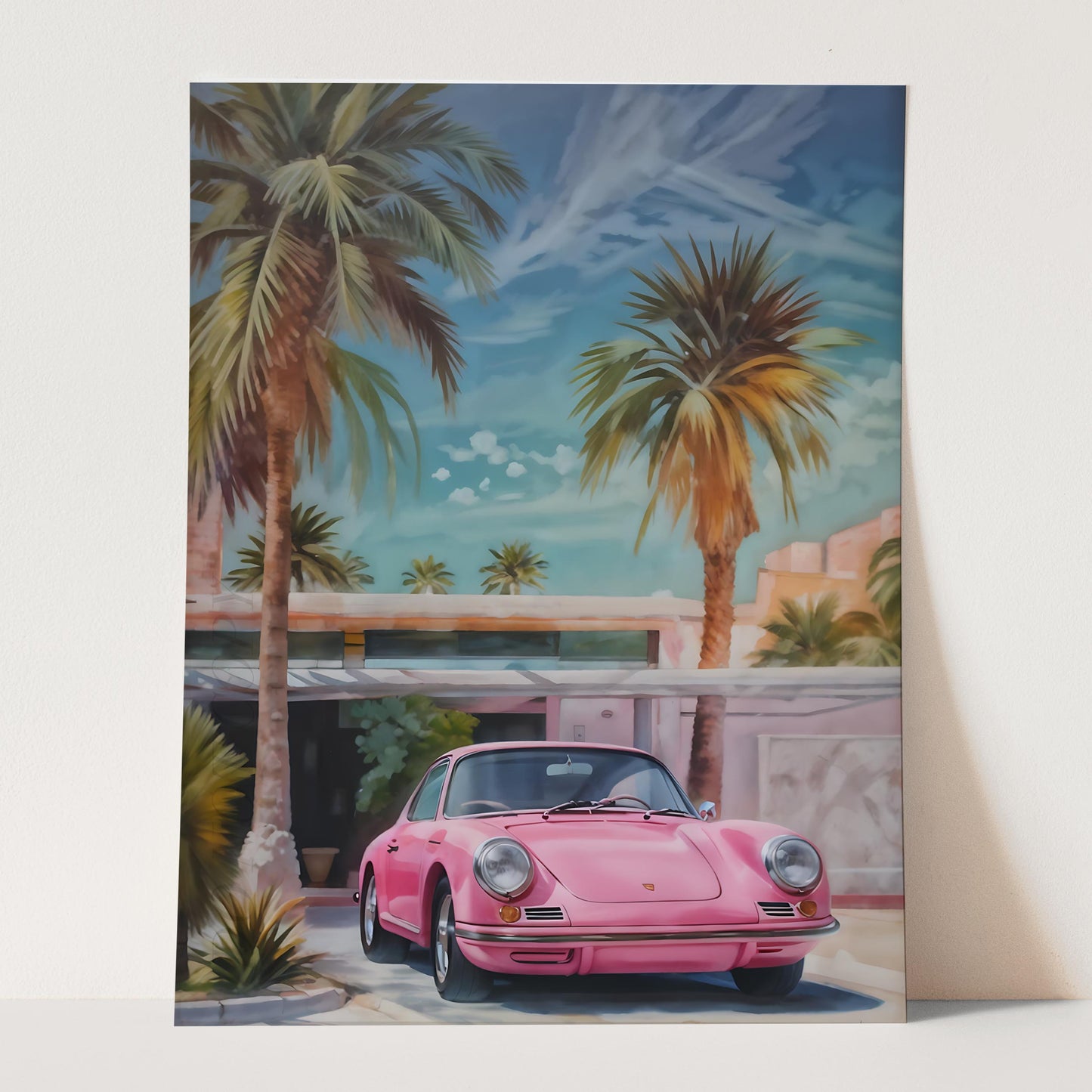 Retro Pink Porsche