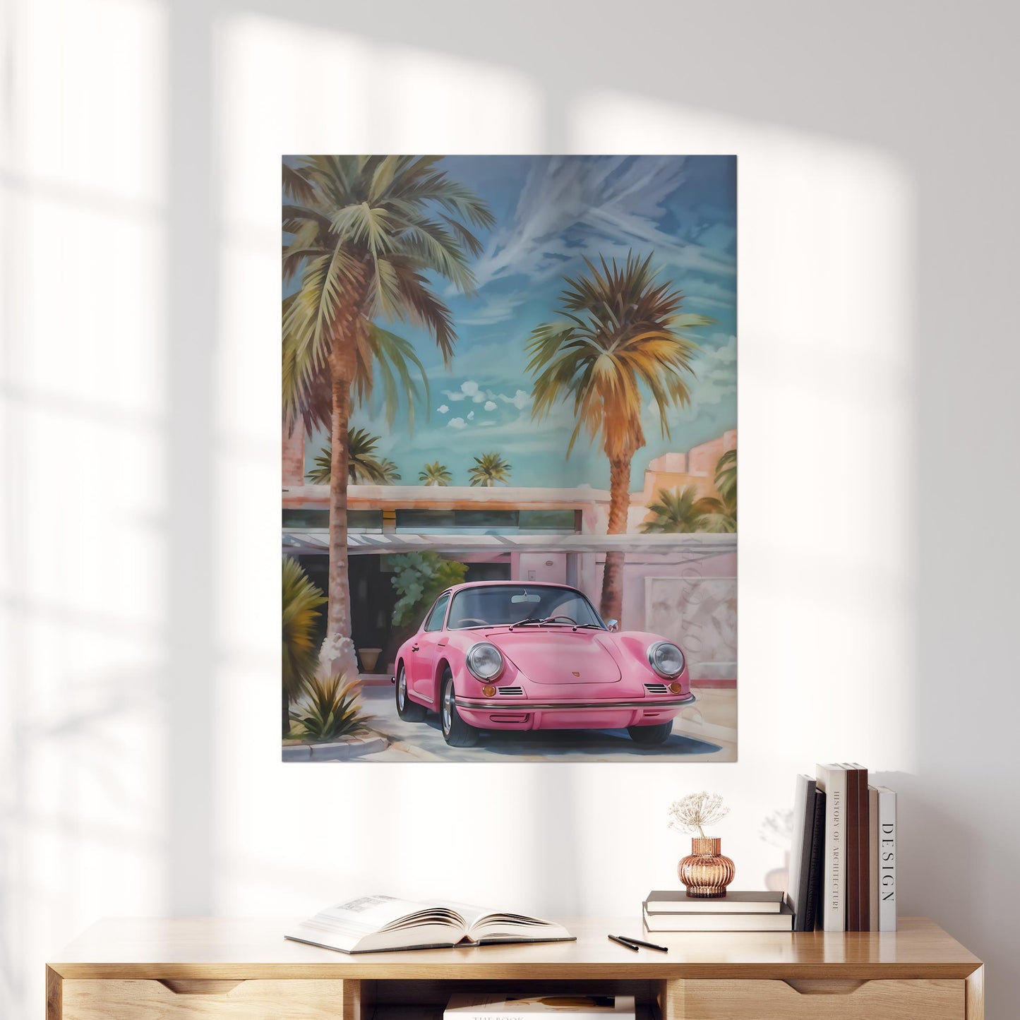 Retro Pink Porsche