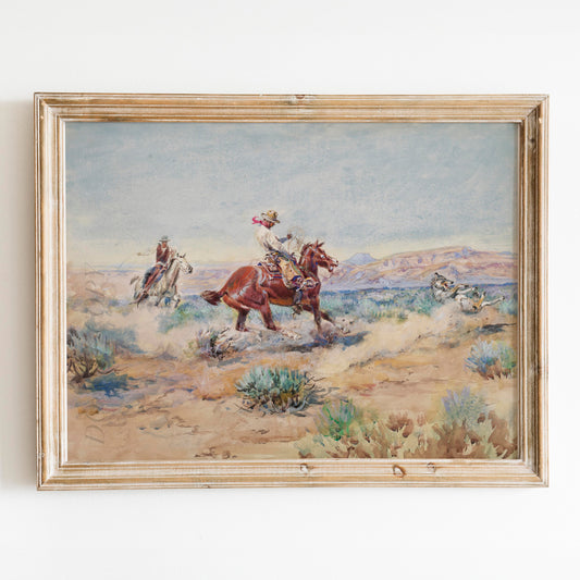 Roping A Wolf by Charles Russell