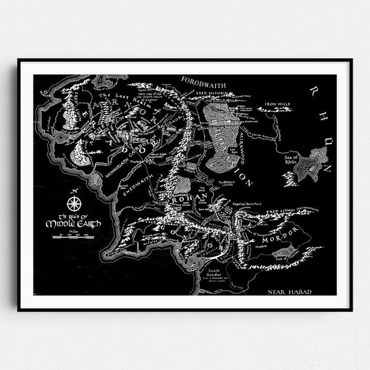 The Lord of the Rings - Map of Middle Earth (Black)