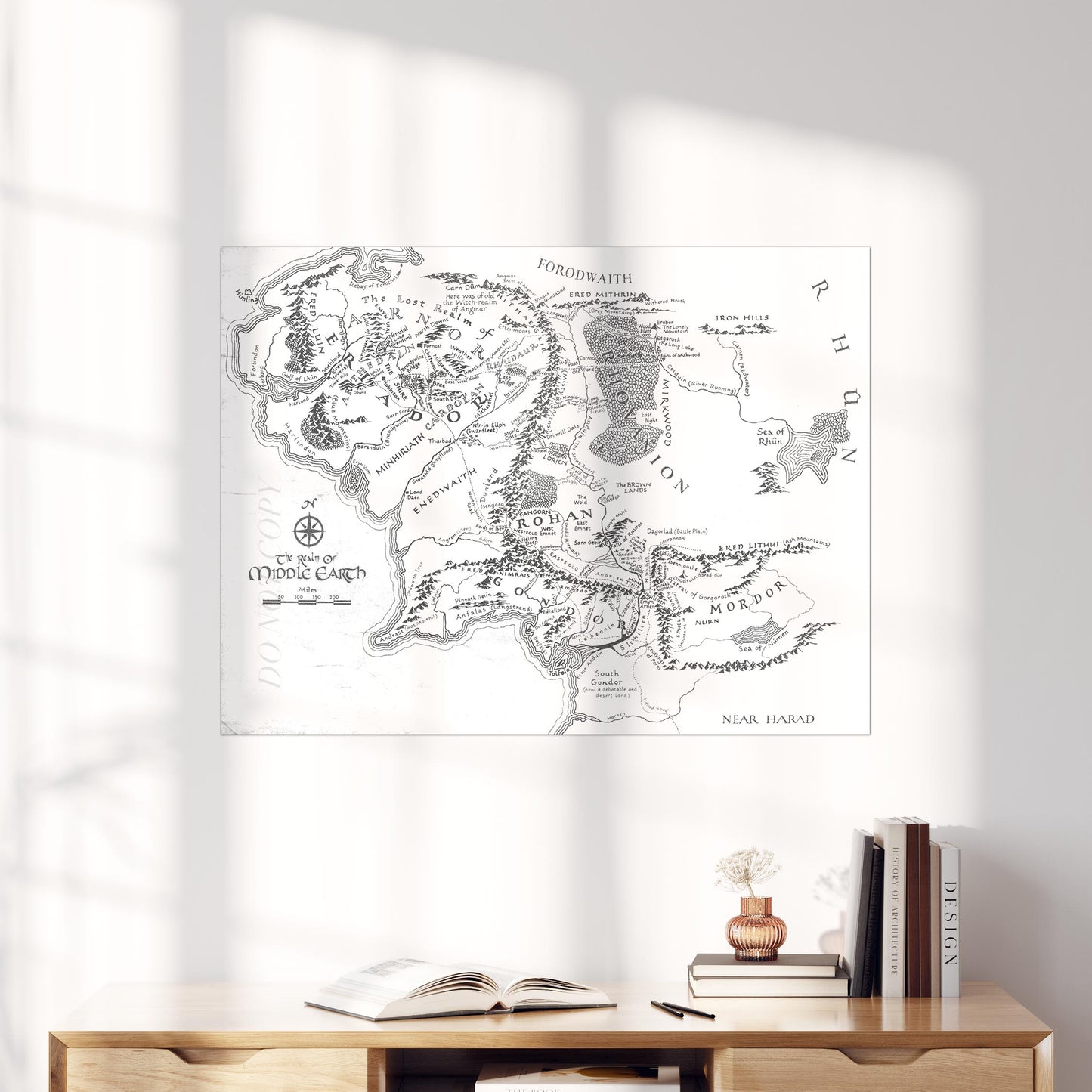 The Lord of the Rings - Map of Middle Earth (White)