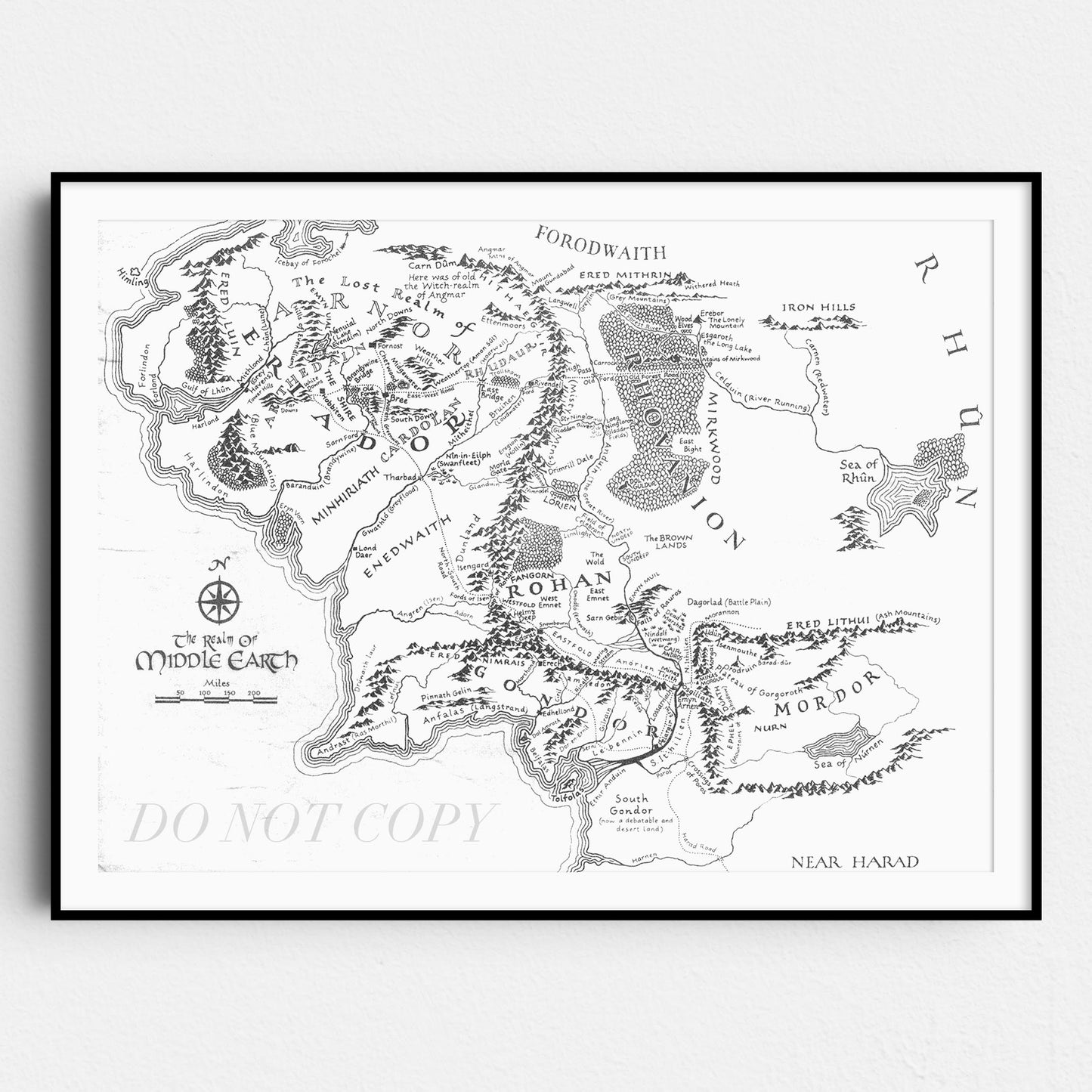 The Lord of the Rings - Map of Middle Earth (White)