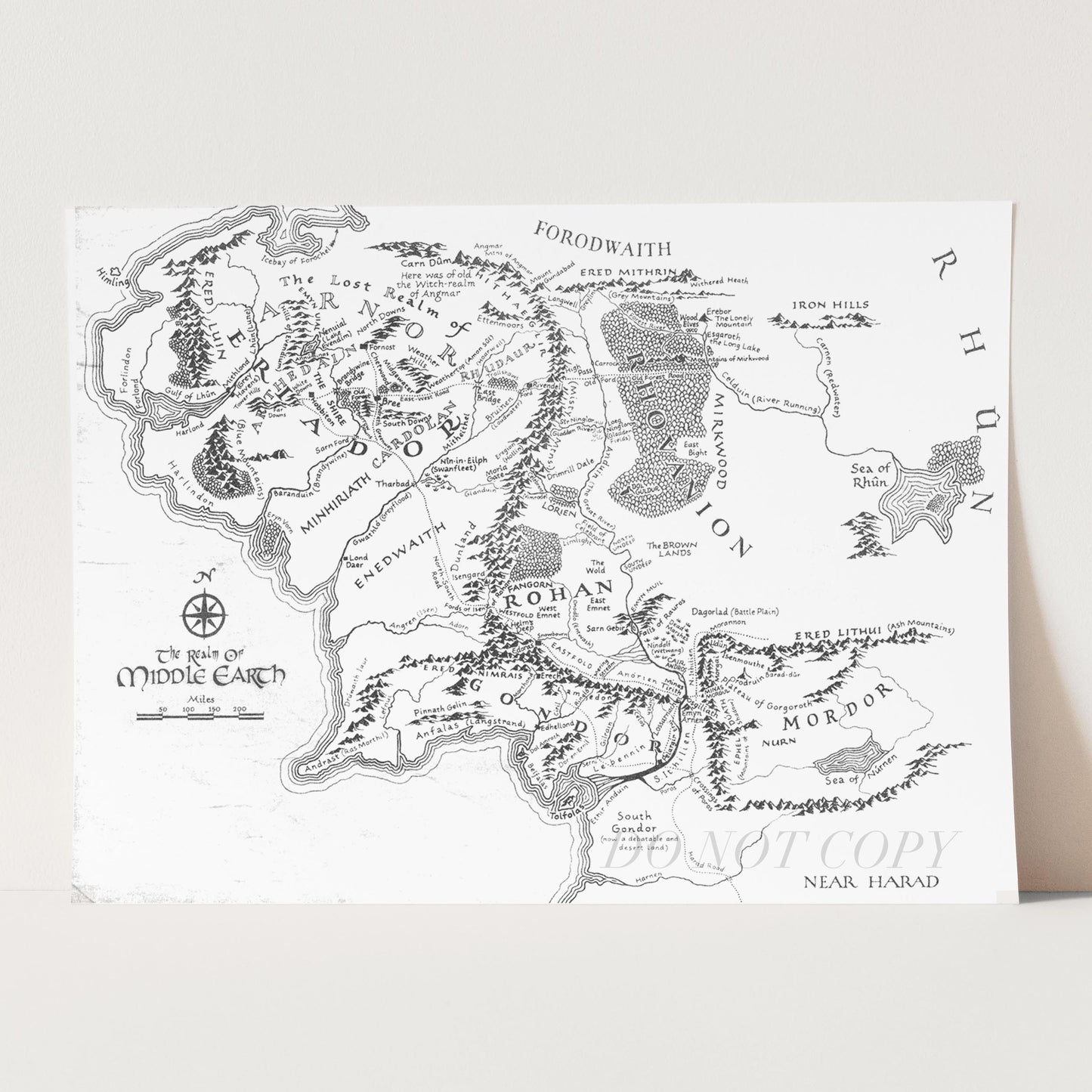 The Lord of the Rings - Map of Middle Earth (White)