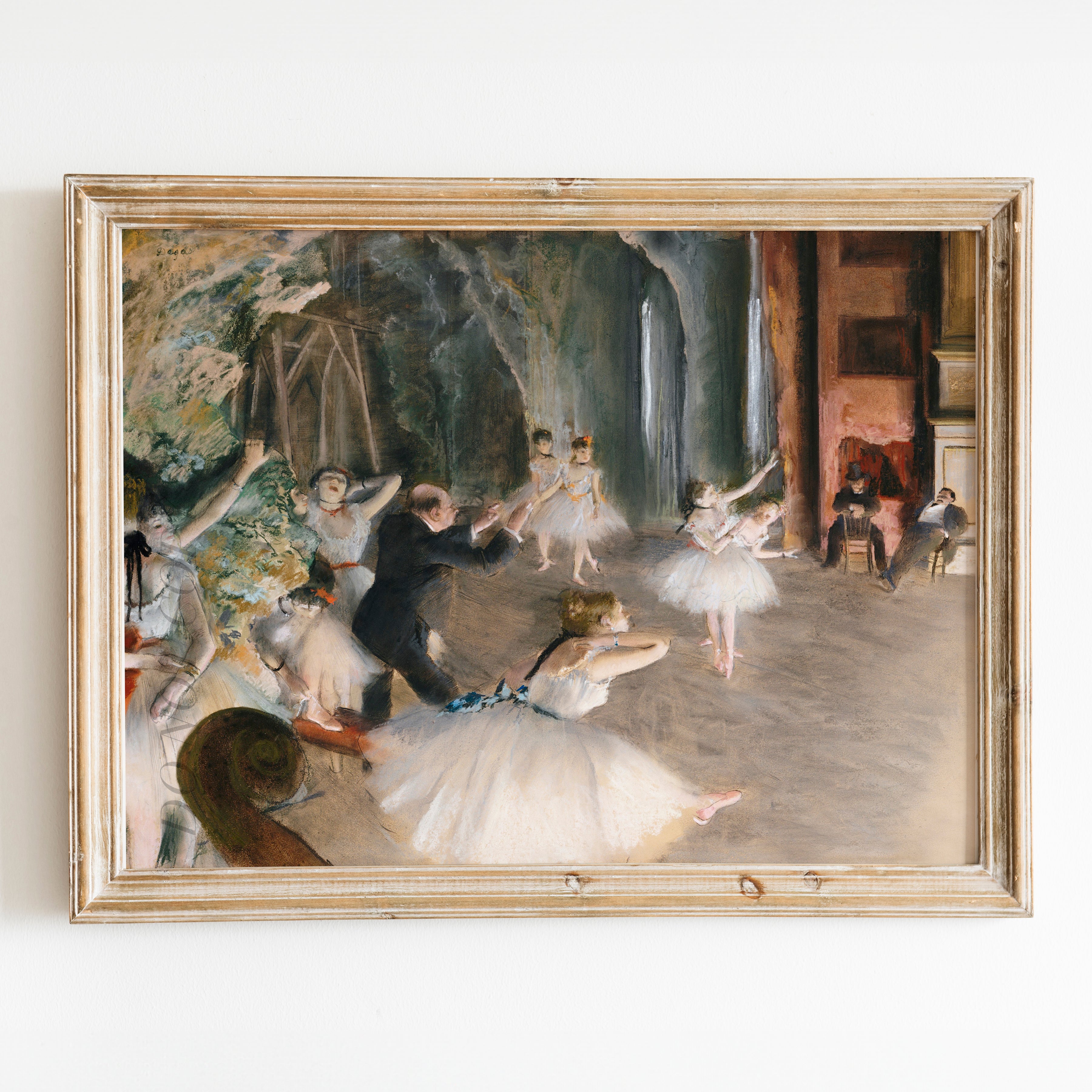 Open Composition Example The Rehearsal Onstage (1874) by Edgar Degas Wall Art Poster Prints ...