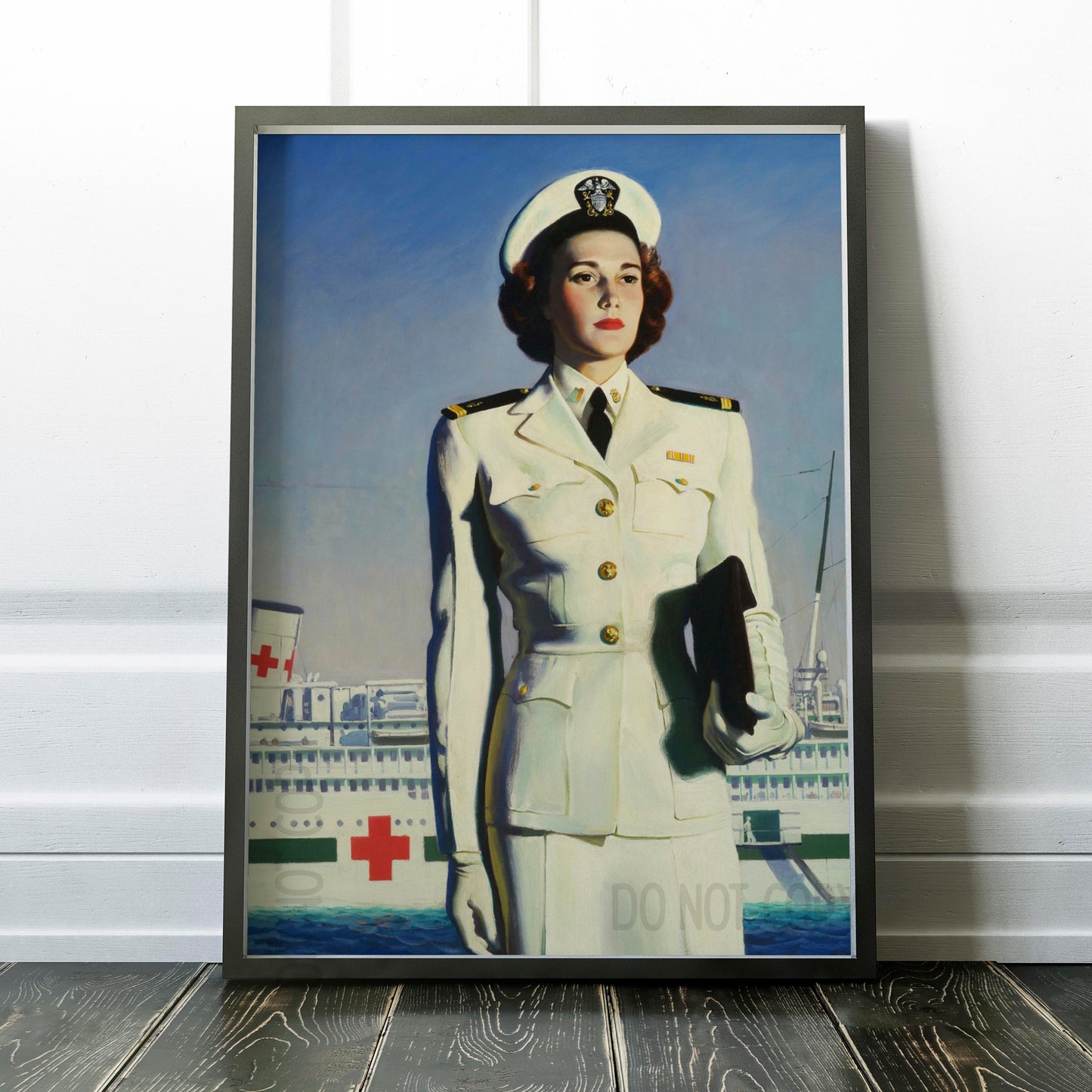 US Navy Nurse with Hospital Ship