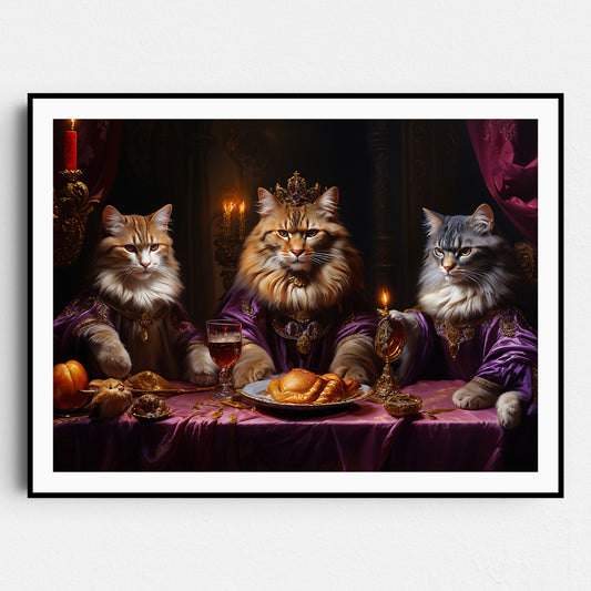 Royal Cats Having a Feast