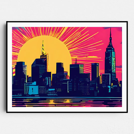Pop Art Style Manhattan Skyline