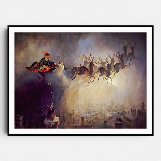 Santa Claus Sleigh and Reindeer by William Holbrook Beard