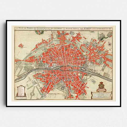 Plattegrond van Parijs (ca. 1721–1774) by Guillaume Delisle