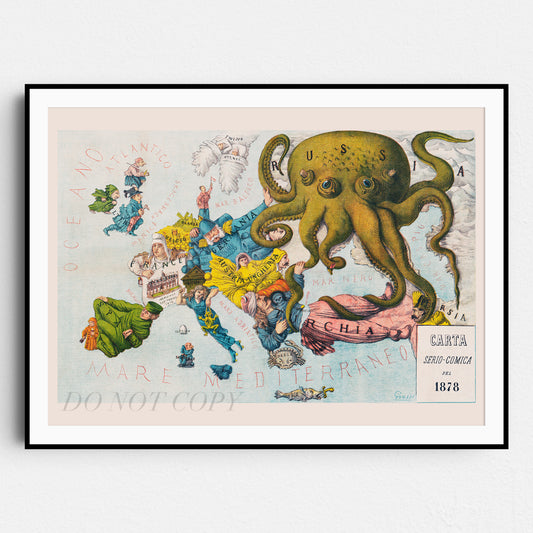 Papagallo no.15 Cartoon Map of Europe in 1878