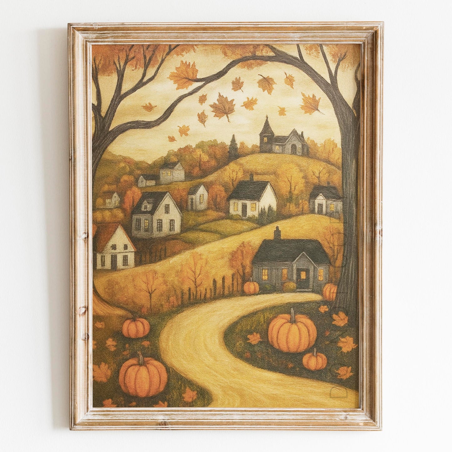 Rustic Village In Fall Autumn