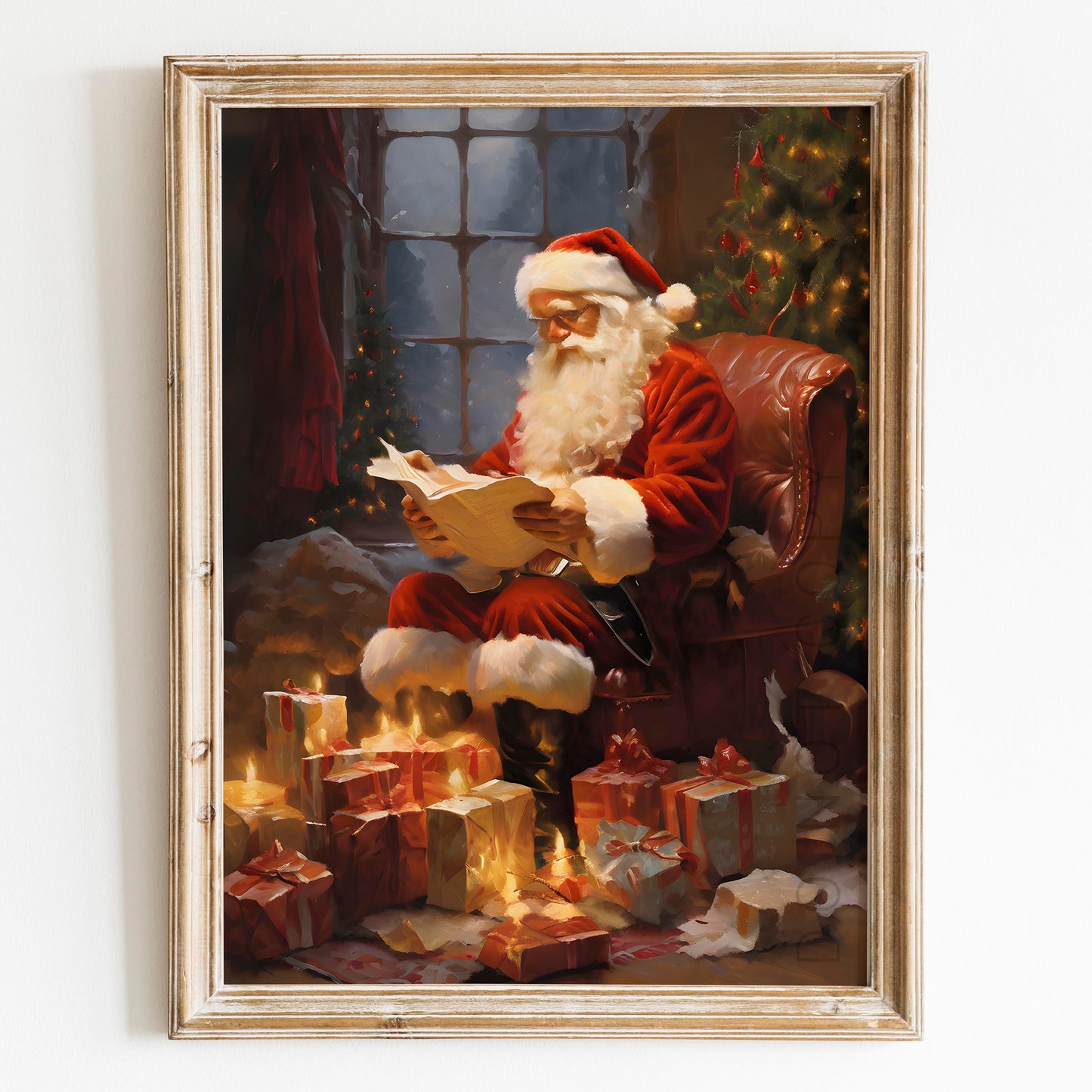 Santa Claus Reading His List