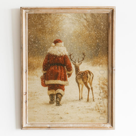 Santa Claus With Reindeer