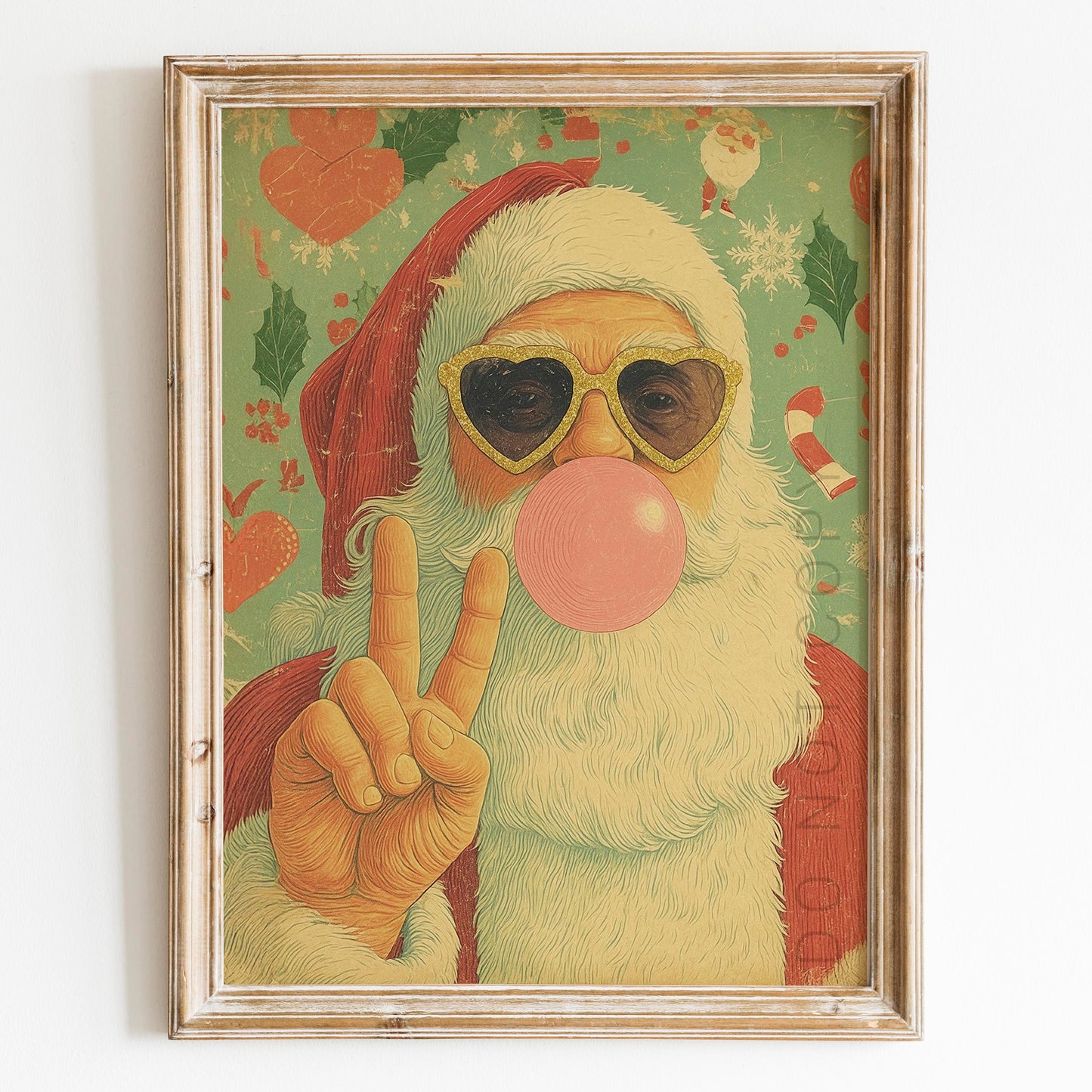 Retro Santa Pink Bubble Gum