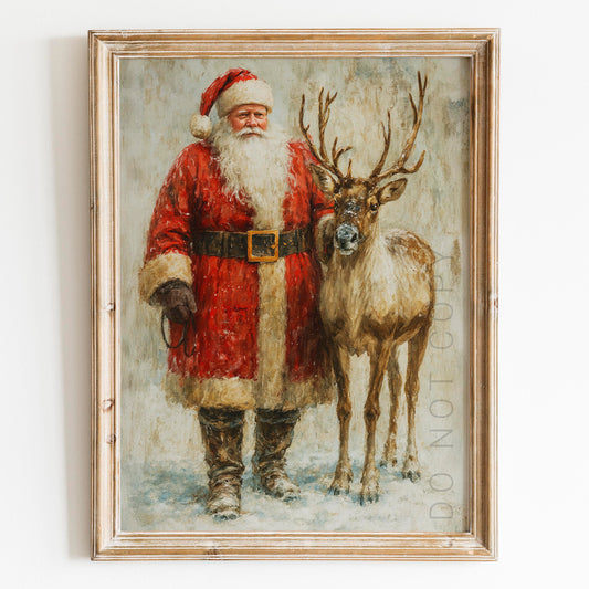 Santa Claus With Reindeer