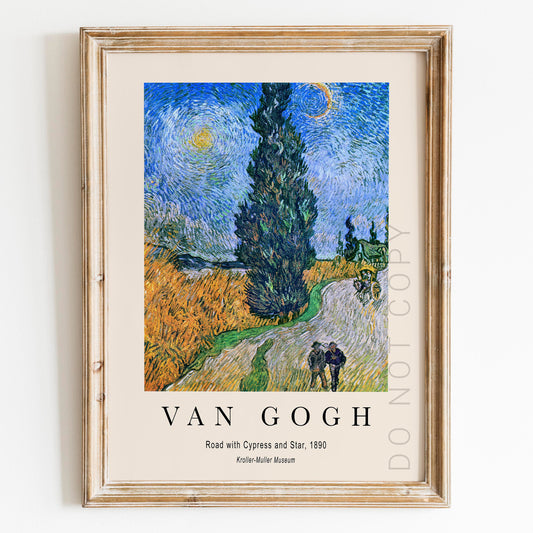 Vincent Van Gogh: Road with Cypress and Star
