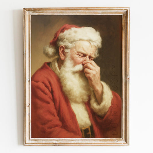 Santa Claus Plugging His Nose