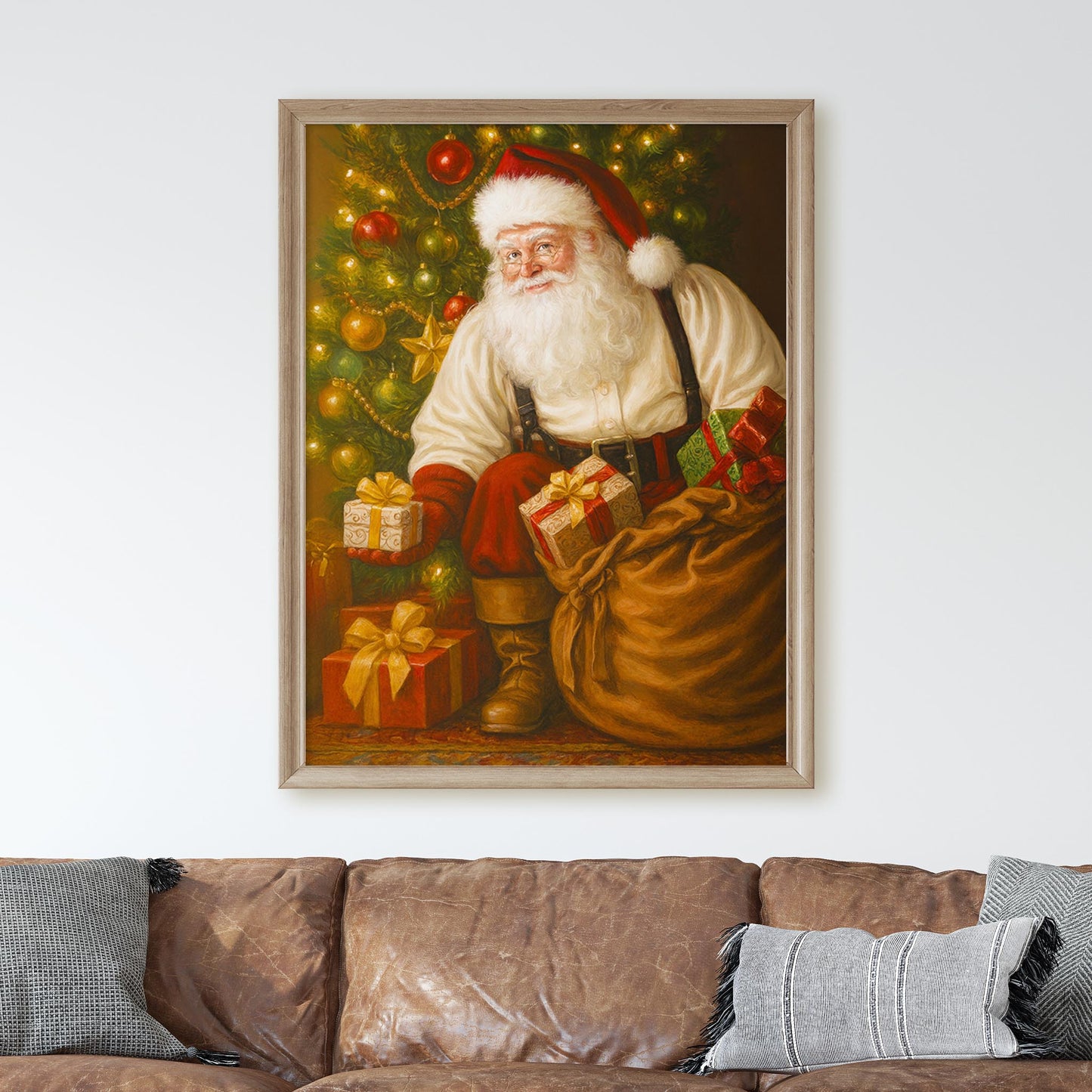 Santa Claus Delivering Presents