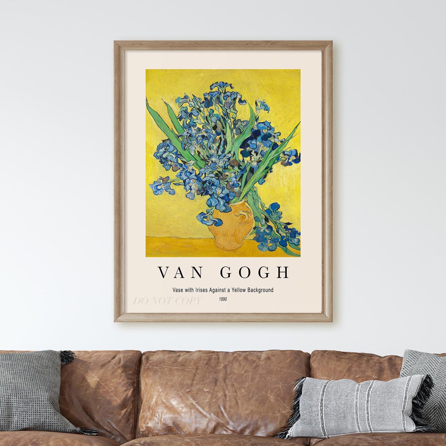 Vincent Van Gogh: Vase with Irises Against a Yellow Background