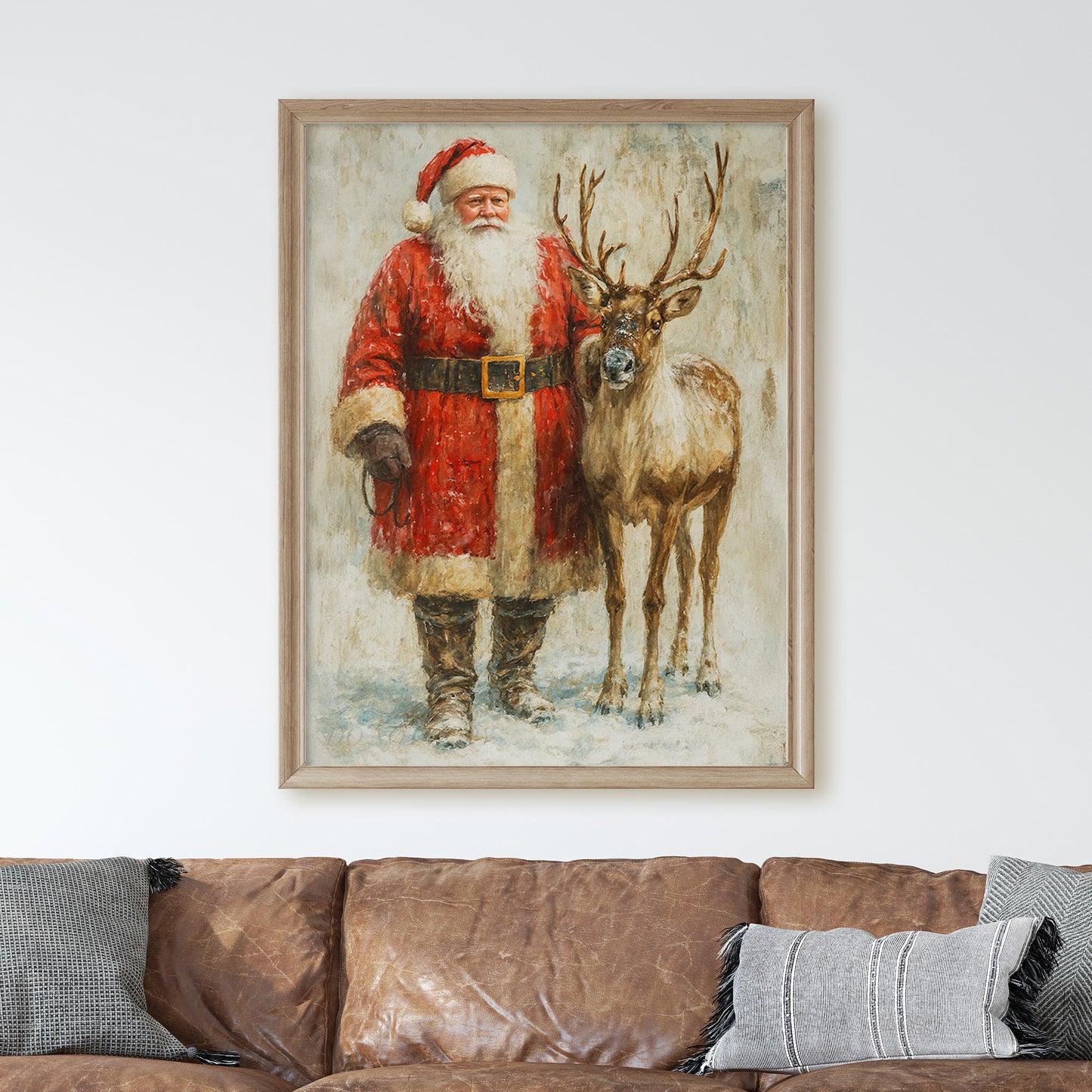 Santa Claus With Reindeer