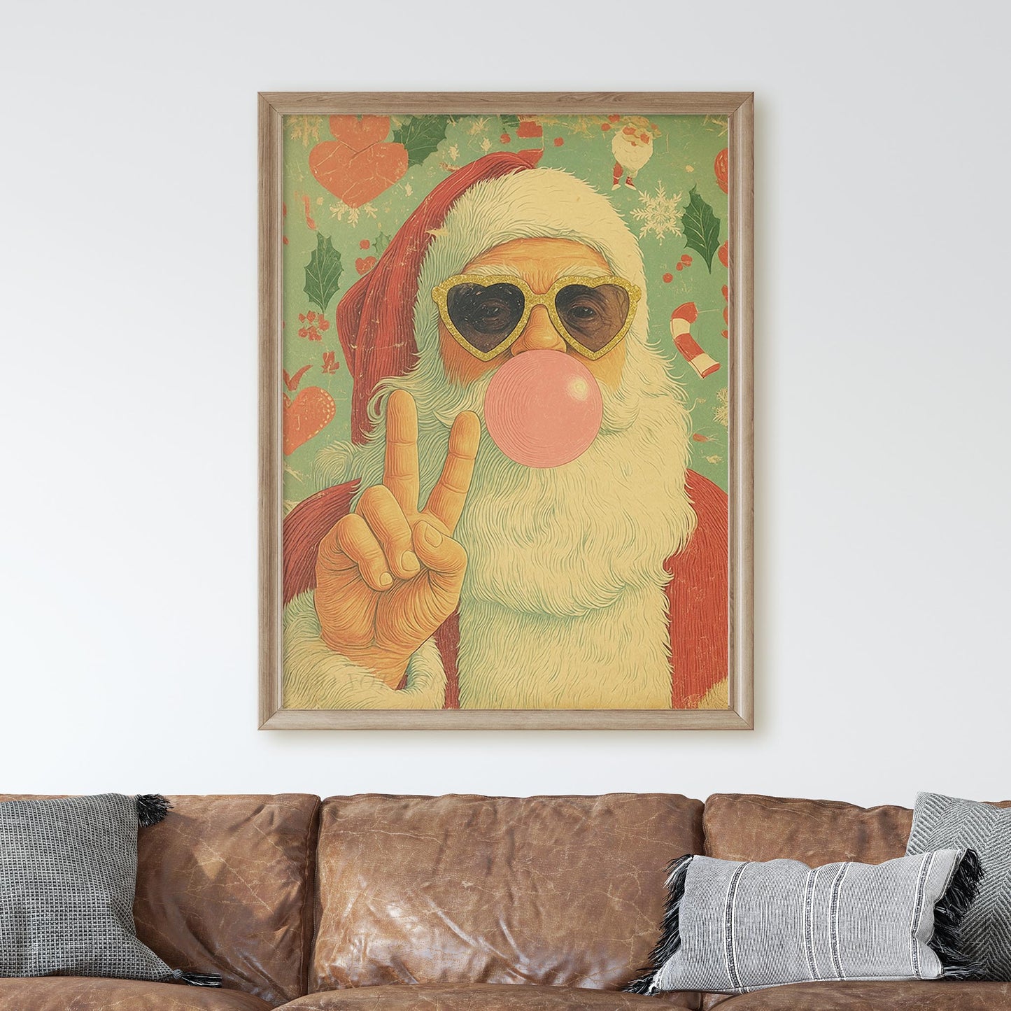 Retro Santa Pink Bubble Gum