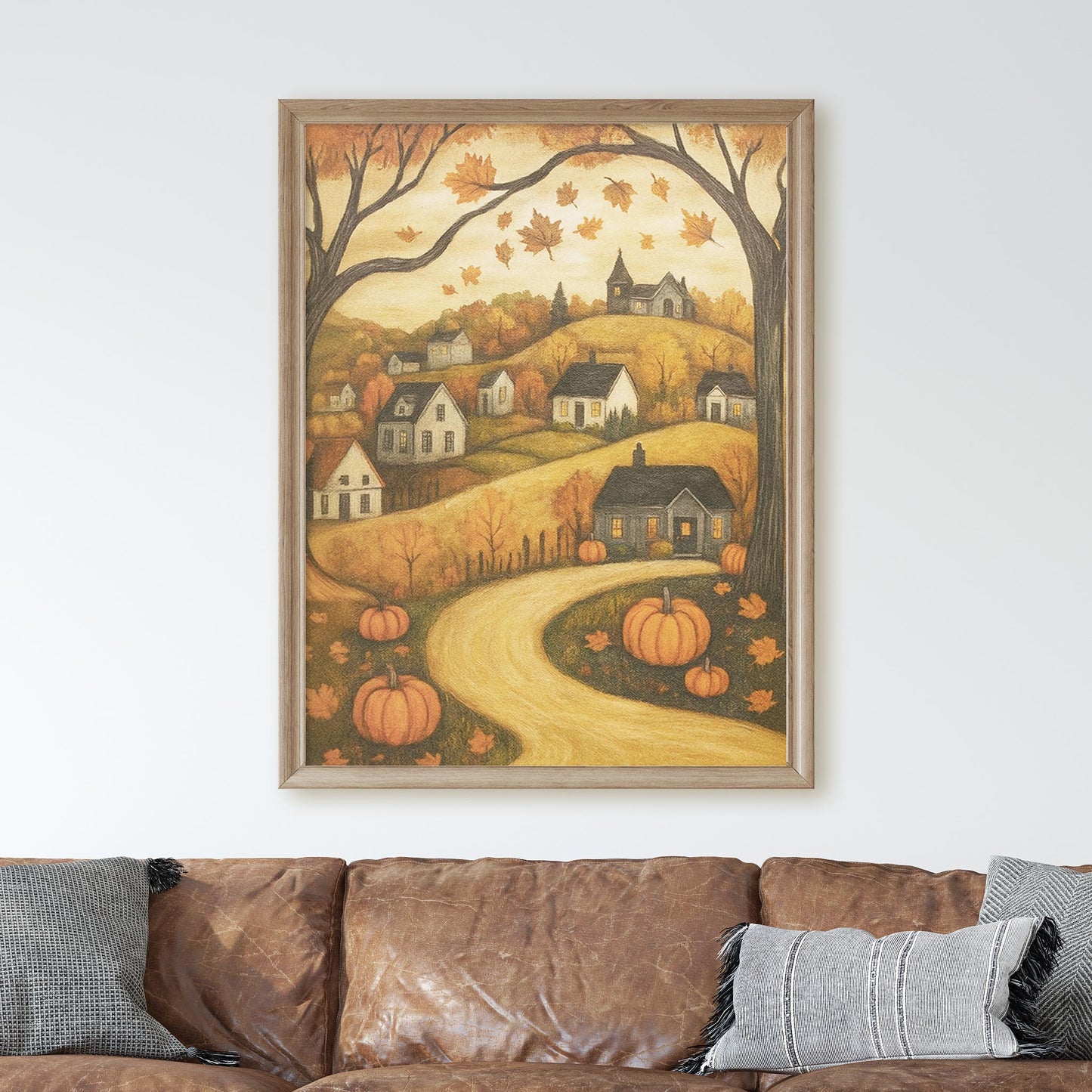 Rustic Village In Fall Autumn