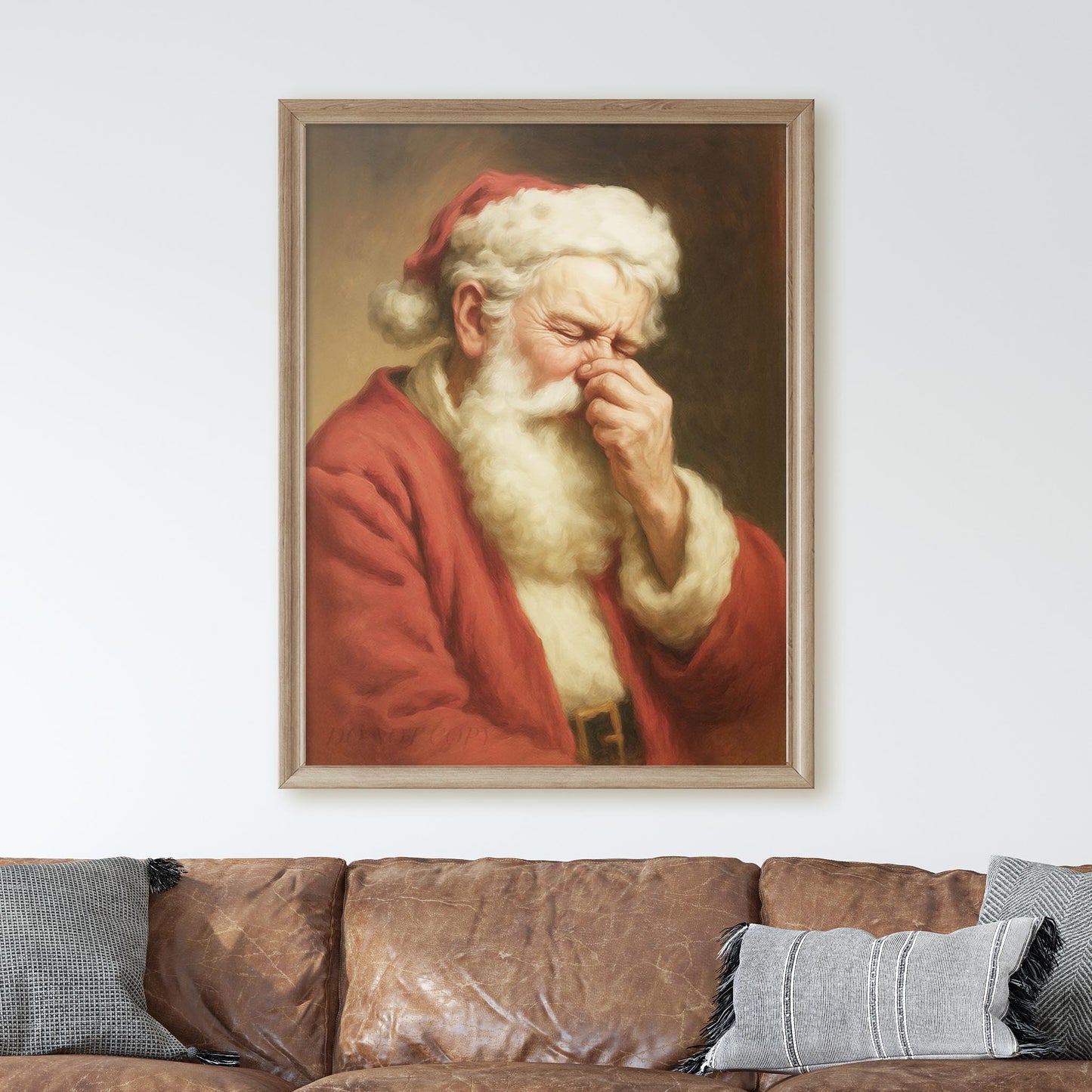 Santa Claus Plugging His Nose